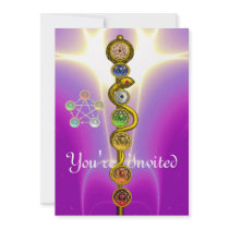 ROD OF ASCLEPIUS WITH 7 CHAKRAS ,SPIRITUAL ENERGY
