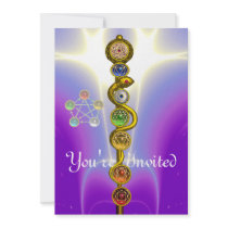 ROD OF ASCLEPIUS WITH 7 CHAKRAS ,SPIRITUAL ENERGY
