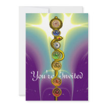 ROD OF ASCLEPIUS WITH 7 CHAKRAS ,SPIRITUAL ENERGY