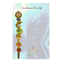 ROD OF ASCLEPIUS WITH 7 CHAKRAS ,SPIRITUAL ENERGY PERSONALIZED STATIONERY