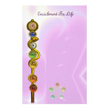 ROD OF ASCLEPIUS WITH 7 CHAKRAS ,SPIRITUAL ENERGY PERSONALIZED STATIONERY
