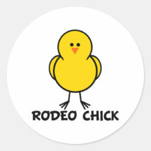 Rodeo Chick Round Stickers