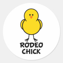 Rodeo Chick Round Stickers
