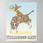 Rodeo Corgi Poster