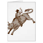 Rodeo cowboy bull riding greeting cards