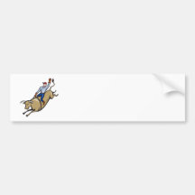 Rodeo Cowboy Bull Riding Retro Bumper Stickers