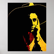 RODEO COWBOY IN THE SHADOWS of NIGHT POSTER