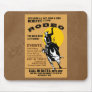 rodeo cowboy riding bucking bronco poster mouse pad