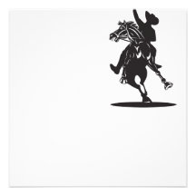 Rodeo Cowboy Riding Horse Custom Invitation