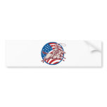 Rodeo cowboy riding horse lasso american flag bumper stickers
