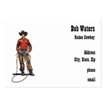 Rodeo Cowboy With Rope Business Cards