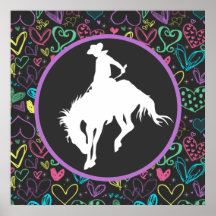 Rodeo Love; Chalk Hearts, Colorful Posters