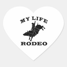 Rodeo My Life Heart Sticker