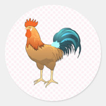 Rodney Rooster Round Stickers