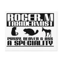 Roger M Taxidermy Post Card