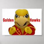 Rogers Golden Hawk Costumed Mascot posters