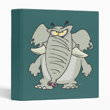 rogue mad angry elephant cartoon binders