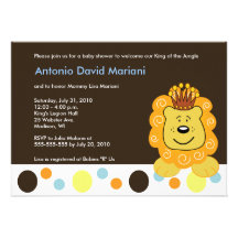 Roi de l'invitation de baby shower du lion 5x7 de 