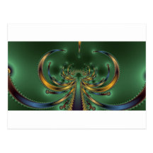 ROI GREEN FRACTAL ART DE SCORPION CARTES POSTALES
