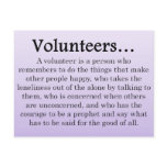 Role of Volunteers Postcards