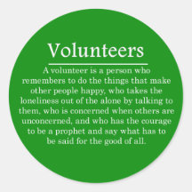 Role of Volunteers Sticker