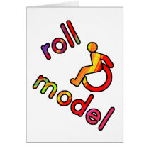 Roll Model - Disability Tees - in bright colours Greeting Cards