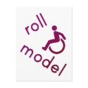 Roll Model - Disability Tees - in purple postcards