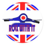 Roll With It Mod Scooter Boy stickers