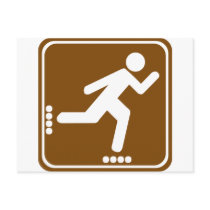 Roller Blading Highway Sign Postcards
