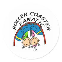 Roller Coaster Fanatic Round Sticker