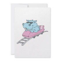roller coaster hippo custom invitation