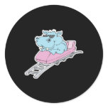 roller coaster hippo round sticker