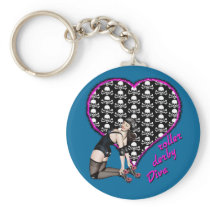 roller derby Diva Keychain