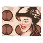 roller derby girl postcard