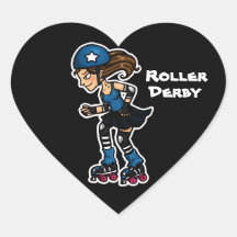 Roller Derby Jammer Heart Sticker