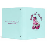 Roller Derby Skate - Pink 3 Ring Binder