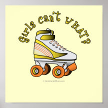 Roller Derby Skate - Yellow Poster