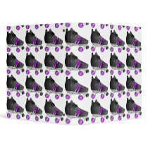 Roller Derby Skates Black and Purple Vinyl Binders