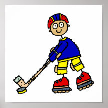 Roller Hockey Boy Print