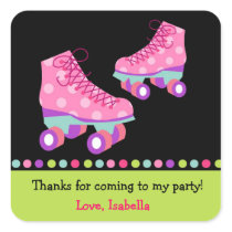 Roller Skate Birthday Thank you Favour Stickers
