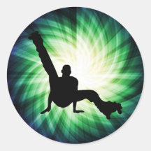 Roller Skate Dancing Round Stickers