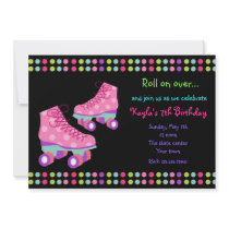 Roller Skates Birthday Party Invitations