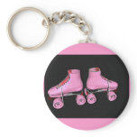 Roller skates pink keychains