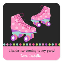 Roller Skating Birthday Party Favour Stickers Labe