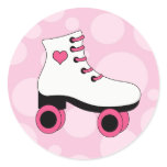 Roller Skating Bubble Gum Pink Stickers