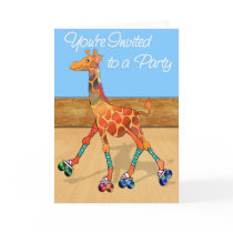 Roller Skating Giraffe at the Rink Invitation