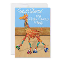 Roller Skating Giraffe at the Rink Party
