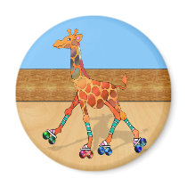 Roller Skating Giraffe at the Roller Rink