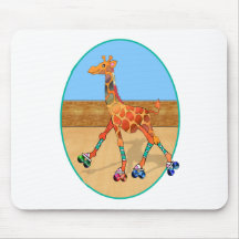 Roller Skating Giraffe at the Roller Rink Mouse Pad