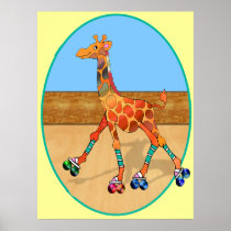 Roller Skating Giraffe at the Roller Rink